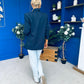 Ciara Ruched Sleeve Blazer Navy