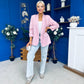 Ciara Ruched Sleeve Blazer Blush