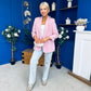 Ciara Ruched Sleeve Blazer Blush