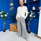 Olivia Wide Leg Trouser Check