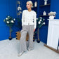 Olivia Wide Leg Trouser Check