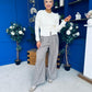 Olivia Wide Leg Trouser Check