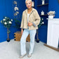 Miranda Button Detail Jacket Beige