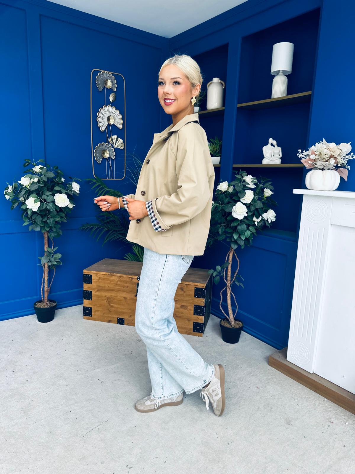 Miranda Button Detail Jacket Beige