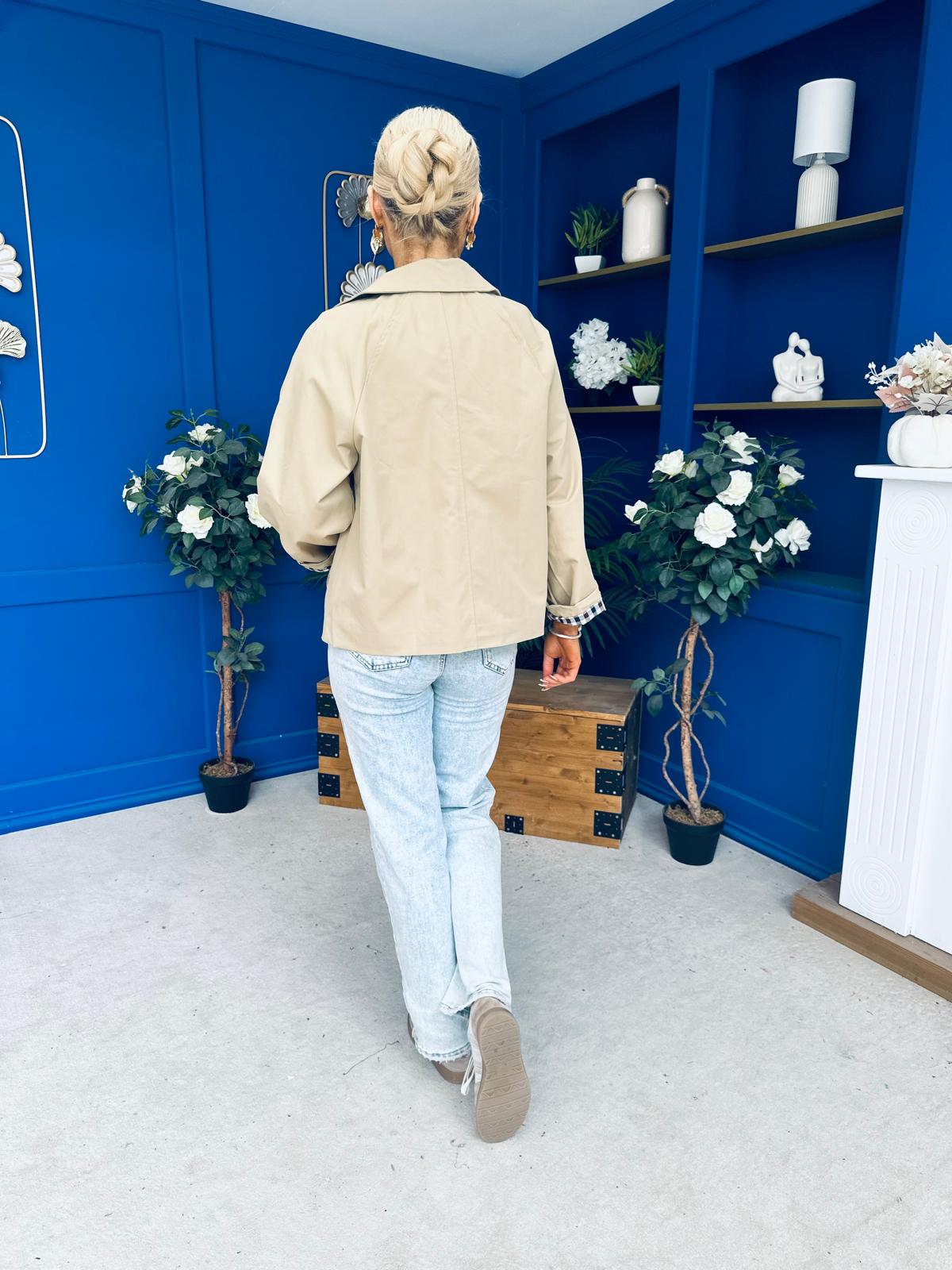 Miranda Button Detail Jacket Beige