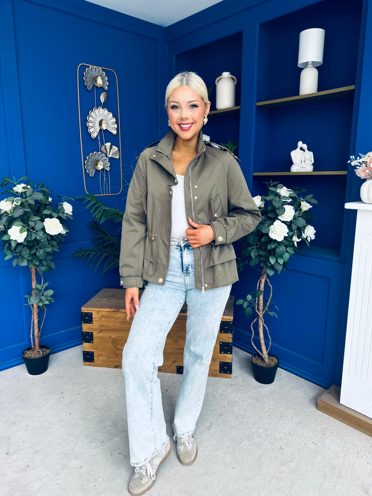 Stephanie Gold Detailed Jacket Khaki