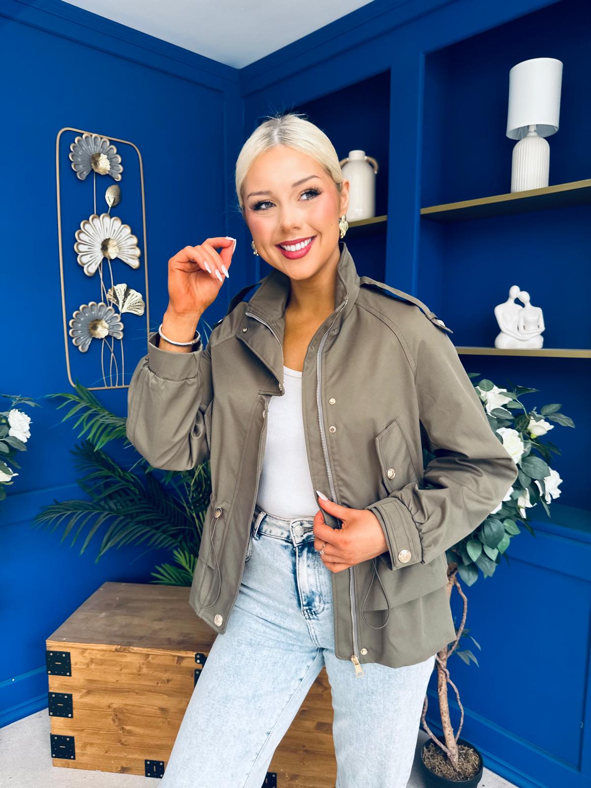 Stephanie Gold Detailed Jacket Khaki