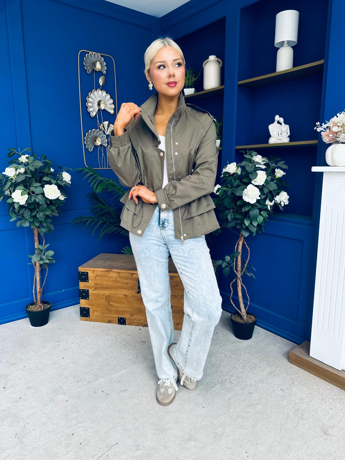 Stephanie Gold Detailed Jacket Khaki