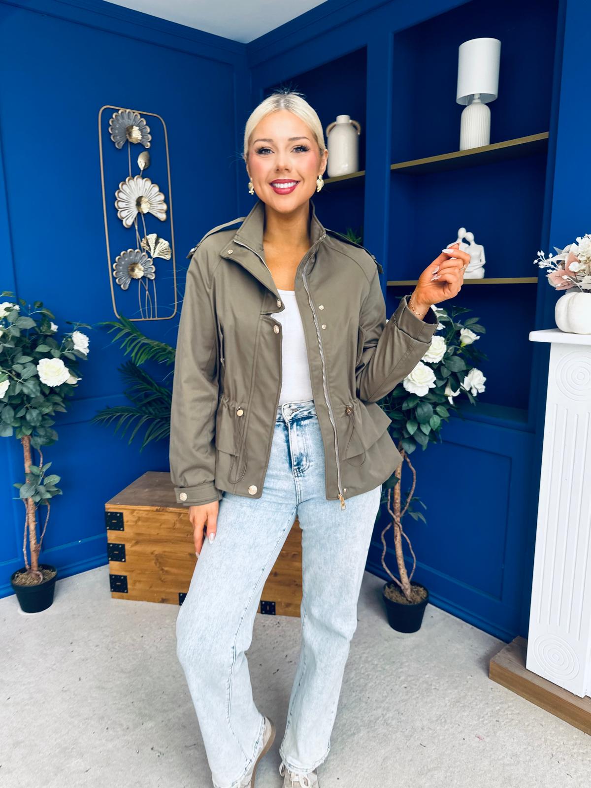 Stephanie Gold Detailed Jacket Khaki
