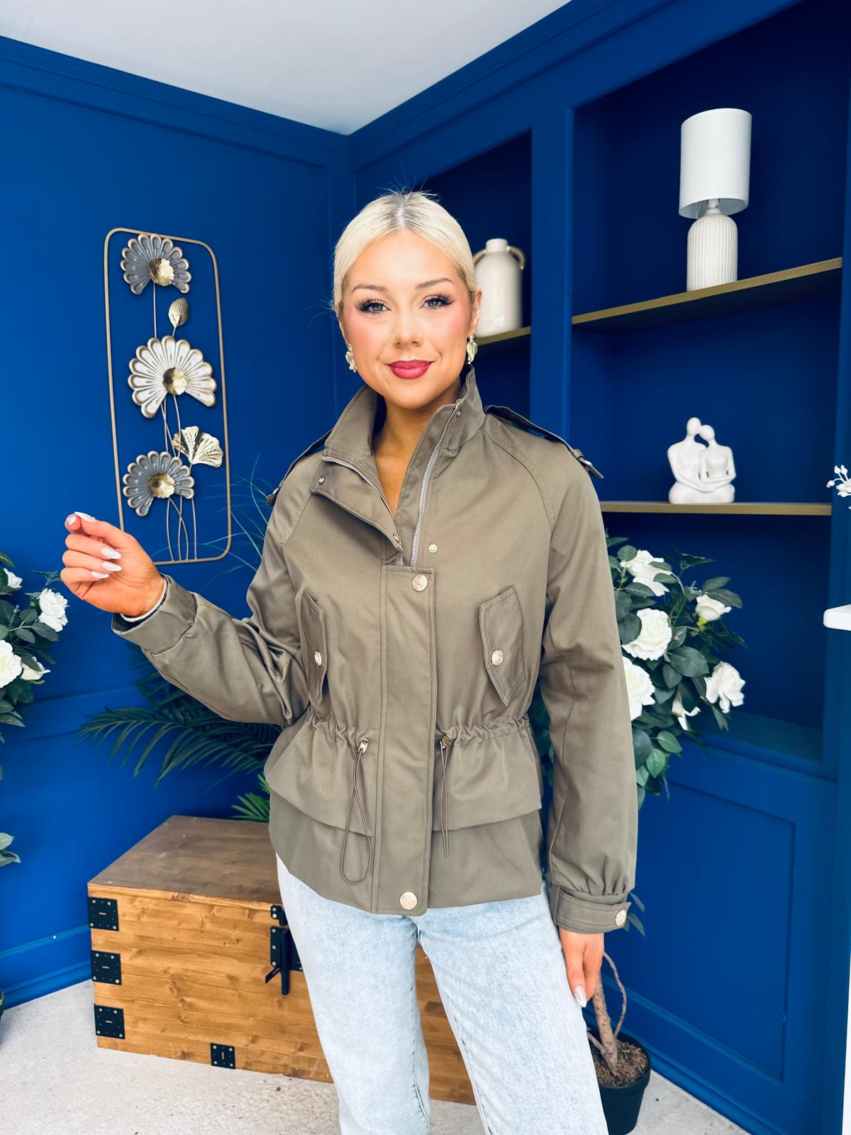 Stephanie Gold Detailed Jacket Khaki