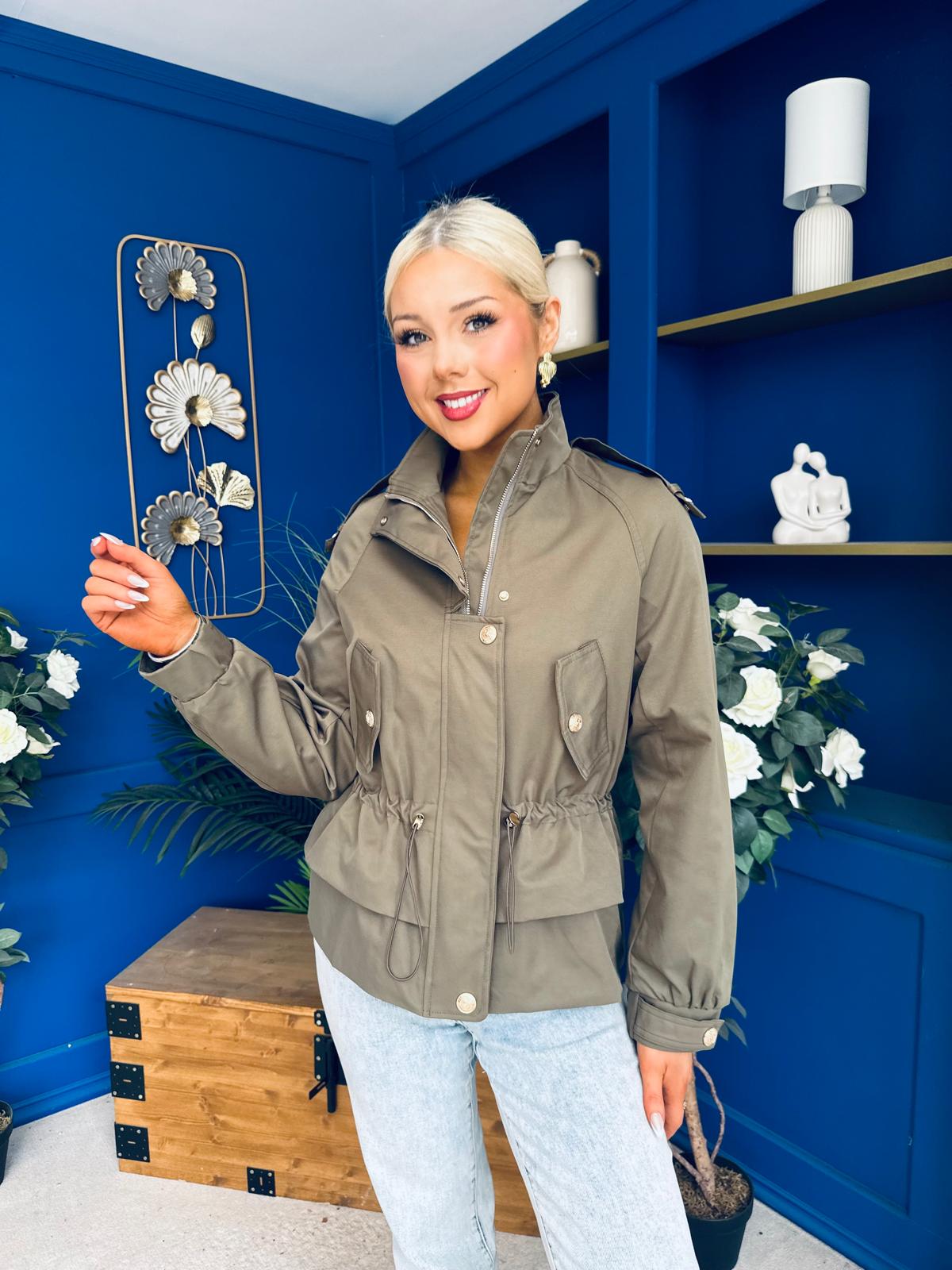 Stephanie Gold Detailed Jacket Khaki