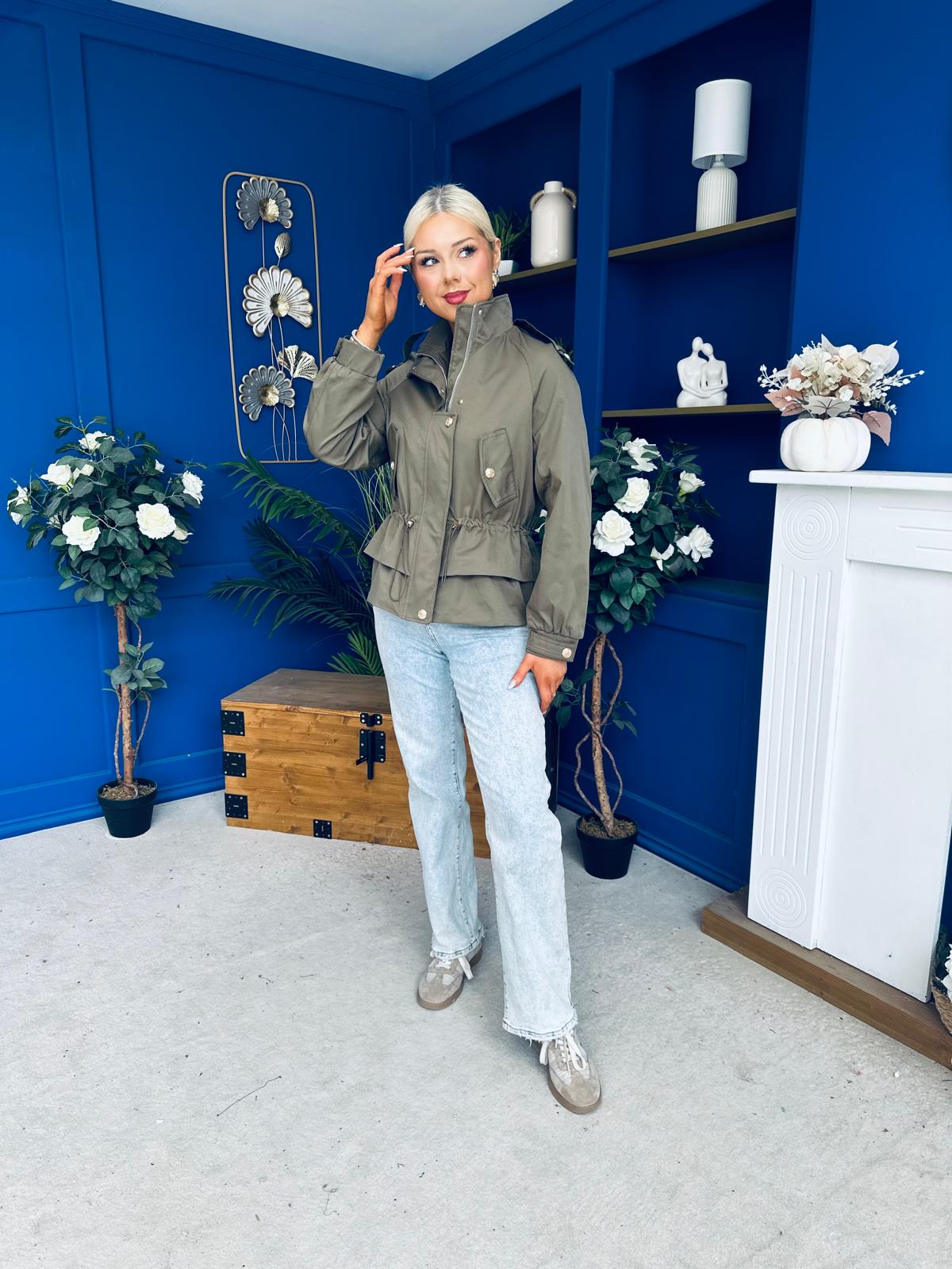 Stephanie Gold Detailed Jacket Khaki