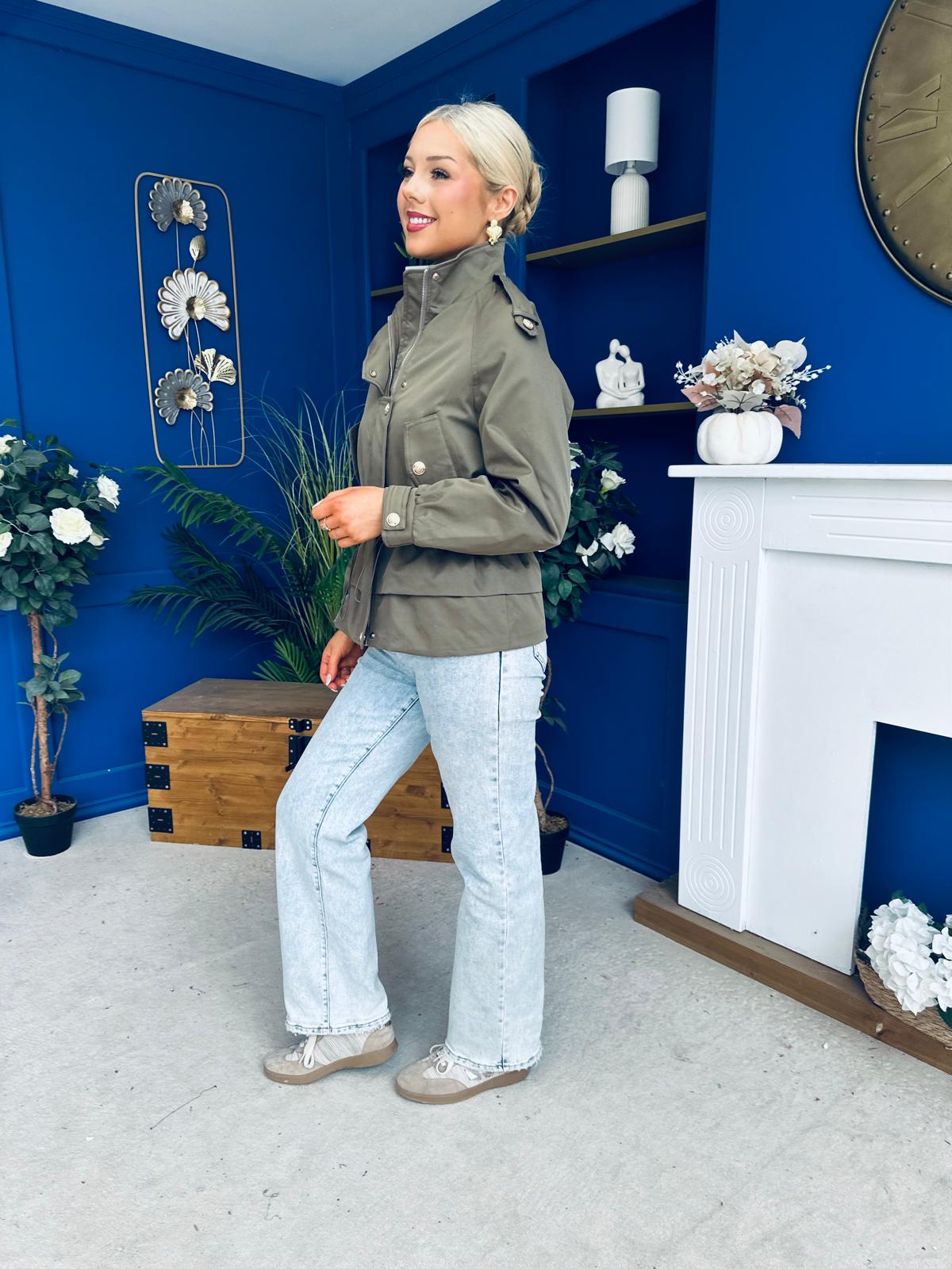 Stephanie Gold Detailed Jacket Khaki