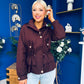Stephanie Gold Detailed Jacket Burgundy