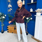 Stephanie Gold Detailed Jacket Burgundy