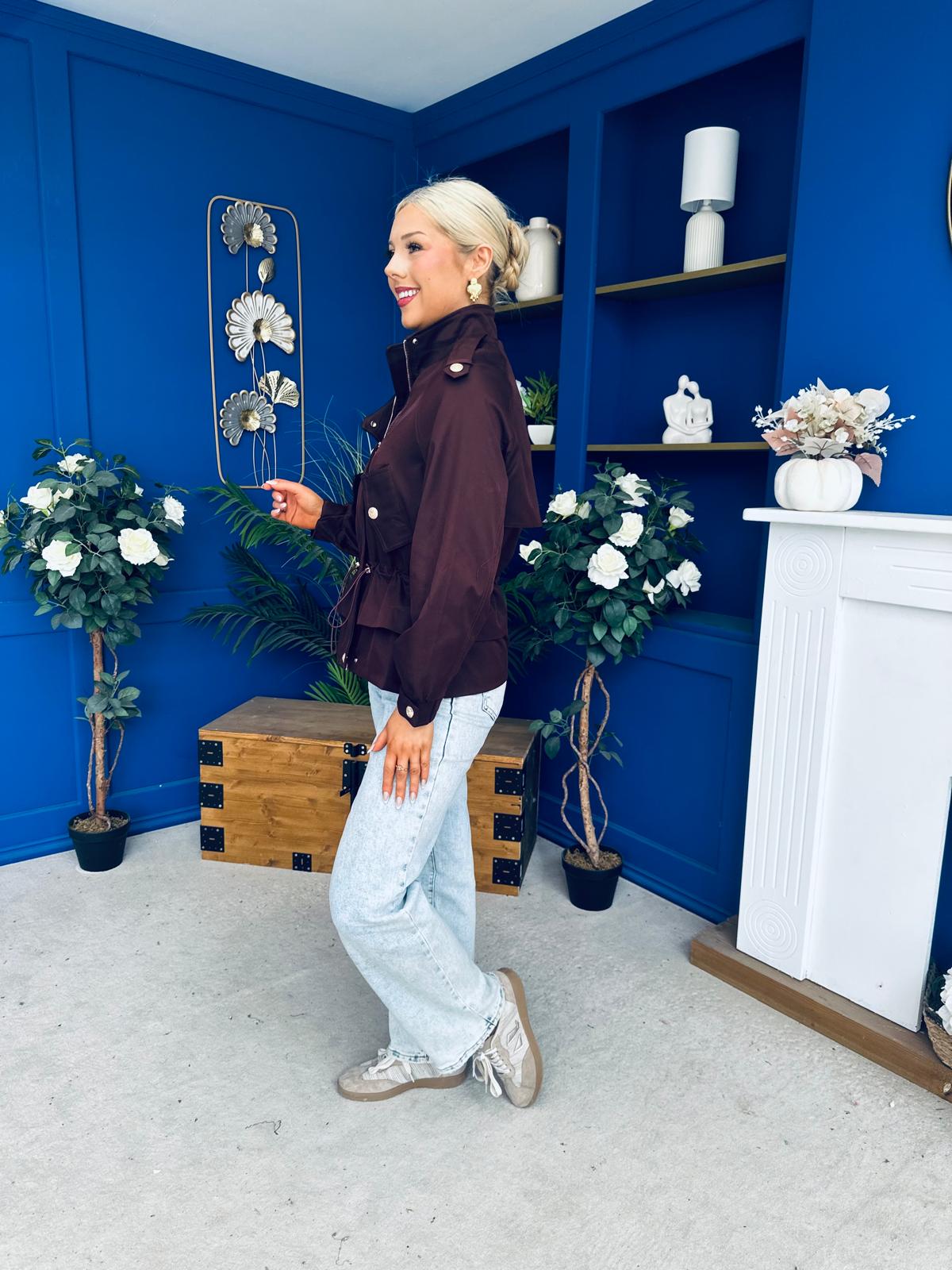 Stephanie Gold Detailed Jacket Burgundy