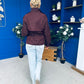 Stephanie Gold Detailed Jacket Burgundy