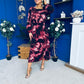Cheryl Smocked Midi Dress Marble Wine