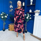 Cheryl Smocked Midi Dress Marble Wine