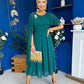 Caoimhe Cape Detail Midi Dress Forest