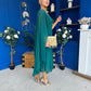 Caoimhe Cape Detail Midi Dress Forest