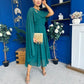 Caoimhe Cape Detail Midi Dress Forest