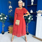 Caoimhe Cape Detail Midi Dress Autumn