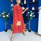 Caoimhe Cape Detail Midi Dress Autumn