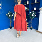 Caoimhe Cape Detail Midi Dress Autumn