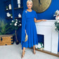 Caoimhe Cape Detail Midi Dress Cobalt