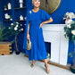 Caoimhe Cape Detail Midi Dress Cobalt