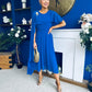 Caoimhe Cape Detail Midi Dress Cobalt