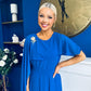 Caoimhe Cape Detail Midi Dress Cobalt