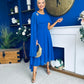 Caoimhe Cape Detail Midi Dress Cobalt