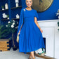 Caoimhe Cape Detail Midi Dress Cobalt