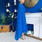 Caoimhe Cape Detail Midi Dress Cobalt