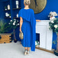 Caoimhe Cape Detail Midi Dress Cobalt