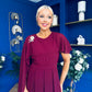 Caoimhe Cape Detail Midi Dress Wine