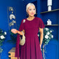 Caoimhe Cape Detail Midi Dress Wine