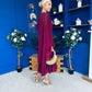 Caoimhe Cape Detail Midi Dress Wine