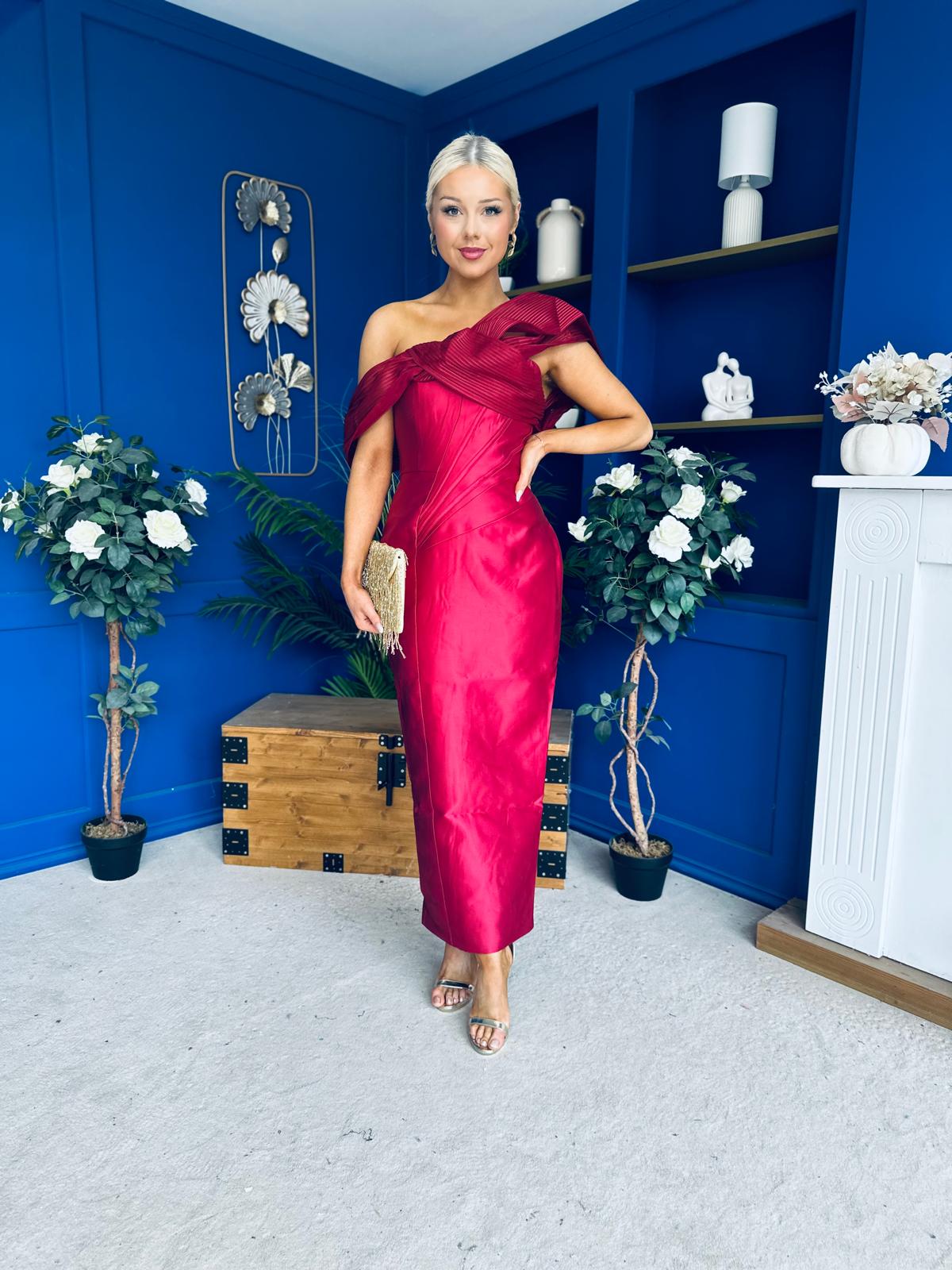 Henrietta Bandeau Occasion Dress Wine