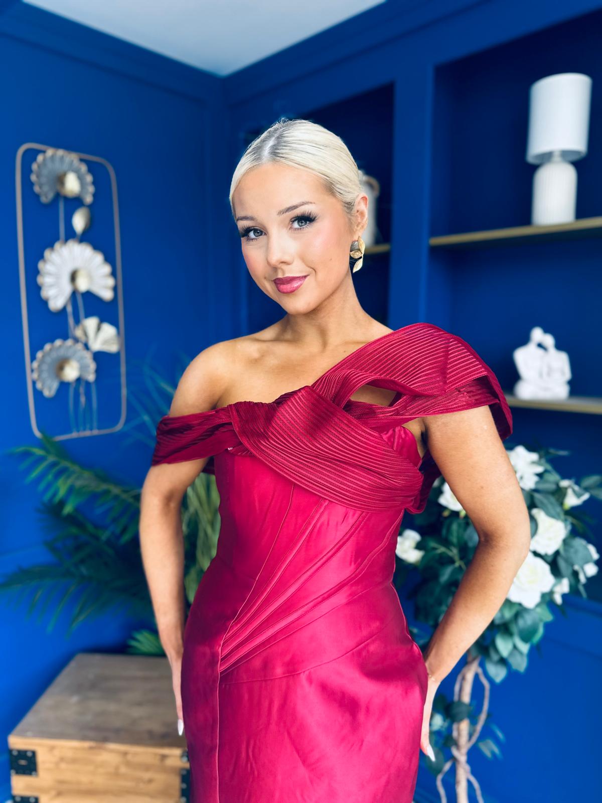 Henrietta Bandeau Occasion Dress Wine