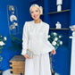 Diana Embellished Jacket & Pleated Skirt Set Cream