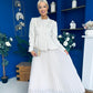 Diana Embellished Jacket & Pleated Skirt Set Cream