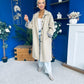 Juliette Button Detail Trench Coat Beige