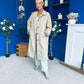 Juliette Button Detail Trench Coat Beige