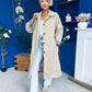 Juliette Button Detail Trench Coat Beige