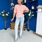 Helena Detailed Light Knit Cardi Coral