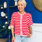 Helena Detailed Light Knit Cardi Red