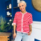 Helena Detailed Light Knit Cardi Red